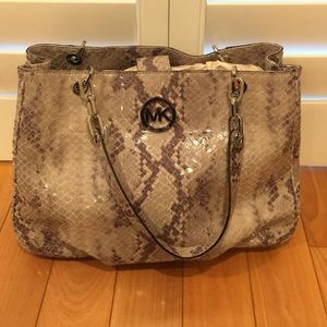 Michael Kors Python embossed tote bag